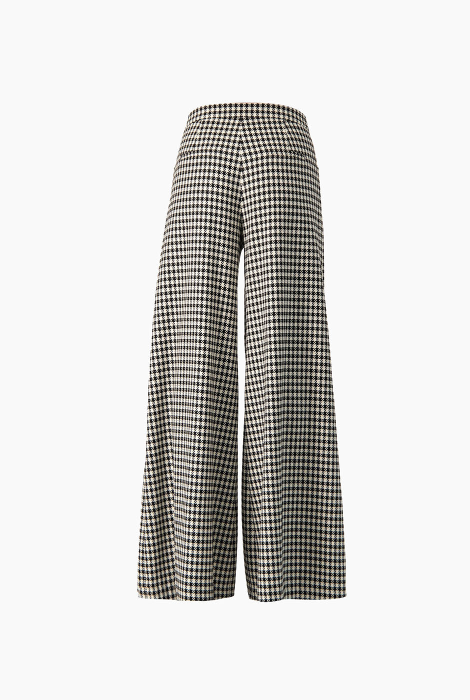 Pantalón estampado negro de pierna ancha con bolsillos