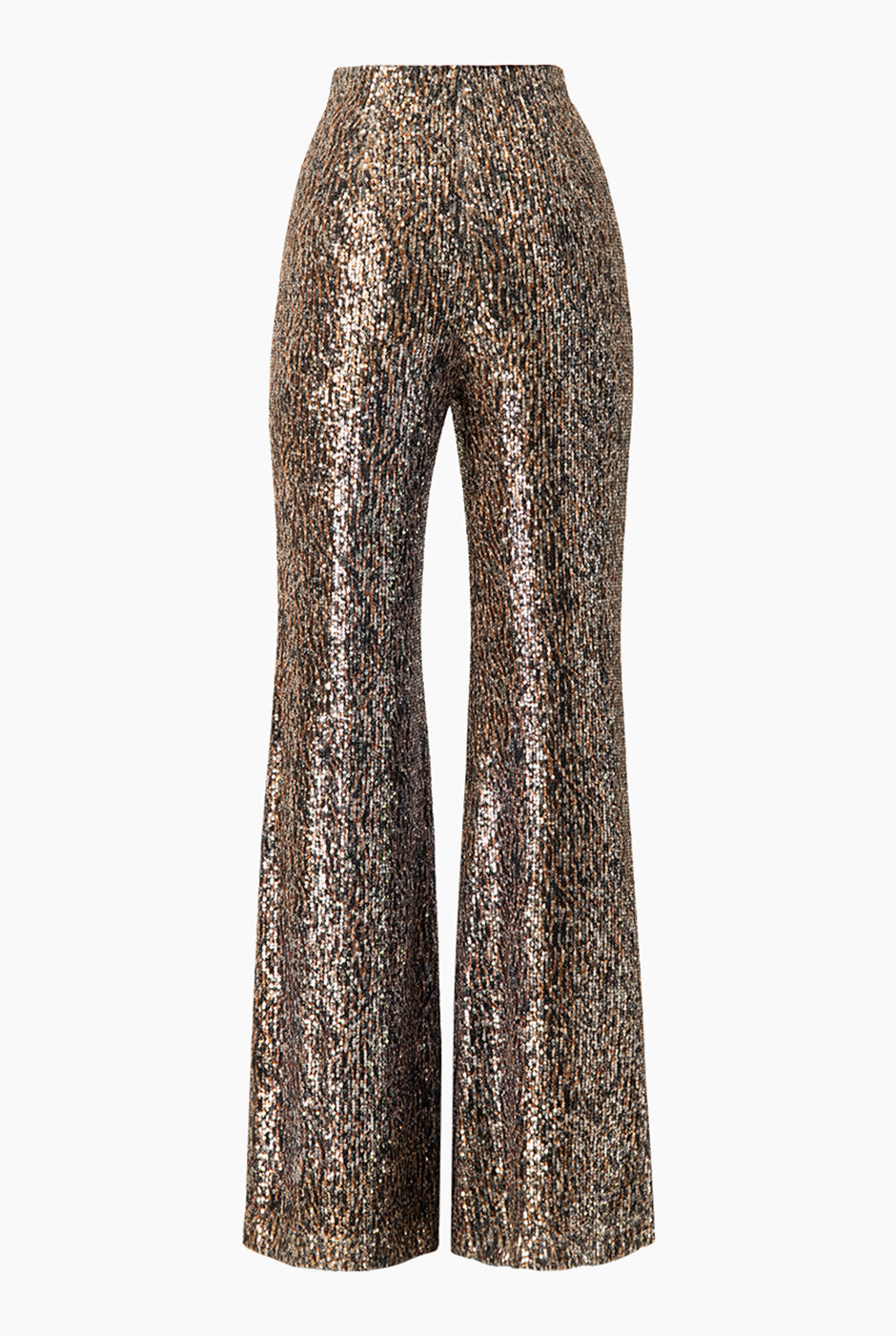 Pantalón acampanado de lentejuelas multicolor Ivonne