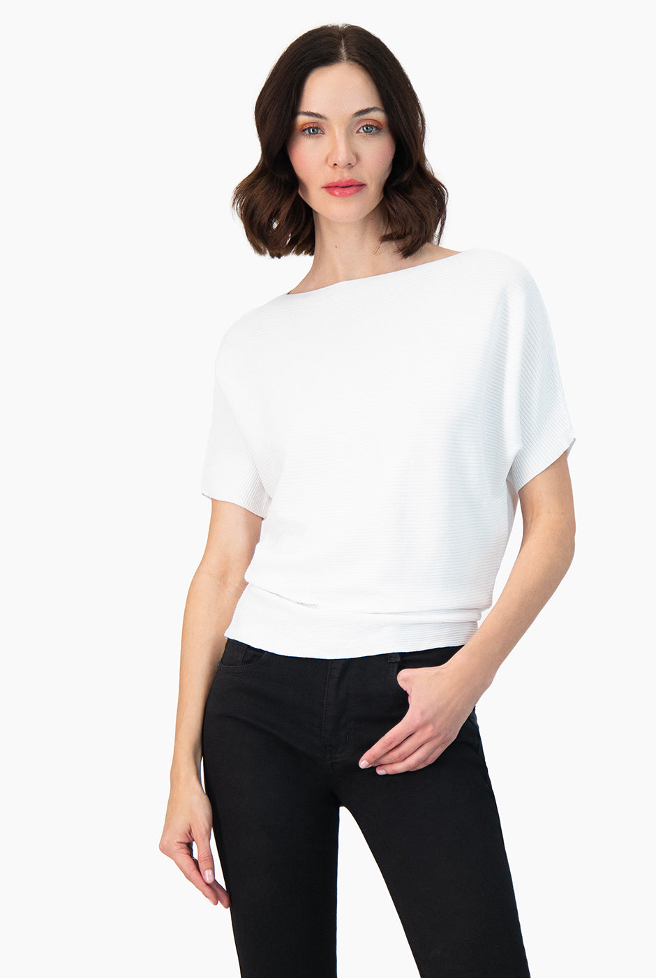 Blusa manga corta color blanco