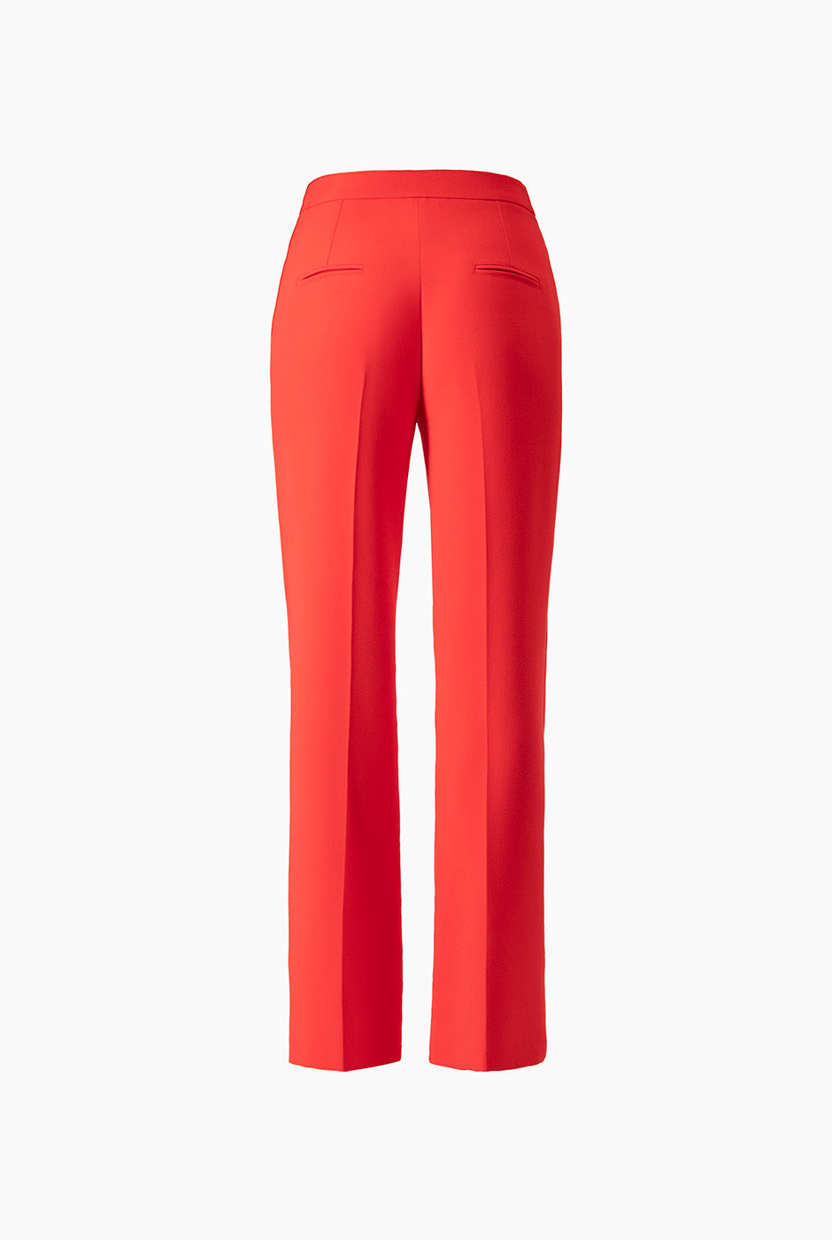 Pantalón recto rojo sastreado con bolsillo trasero