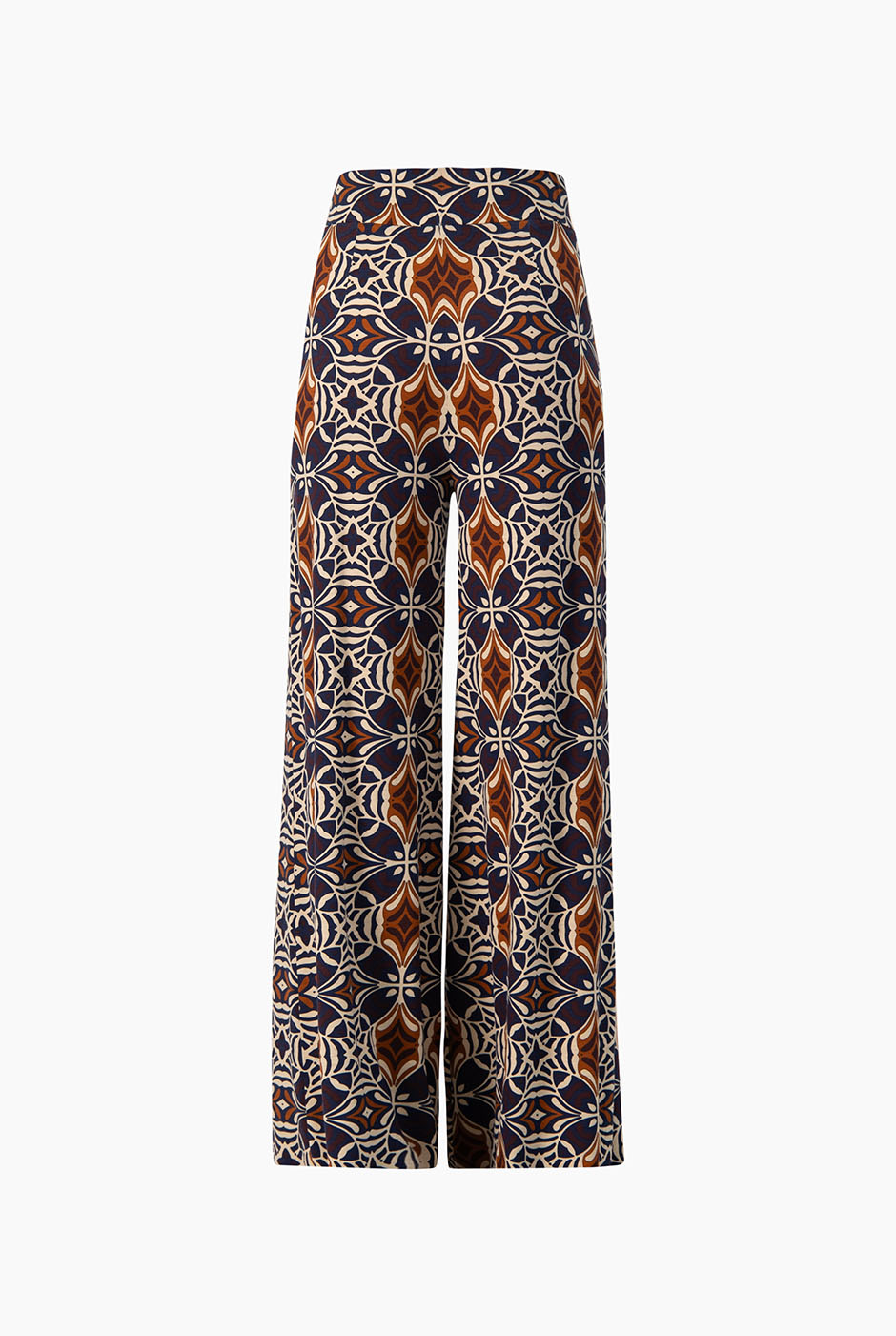 Pantalón palazzo multicolor con estampado geométrico