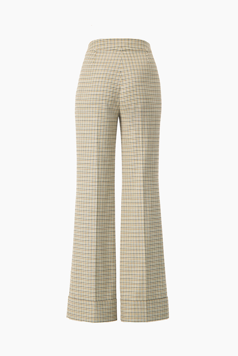 Pantalón campana multicolor de Ivonne con estampado de cuadros