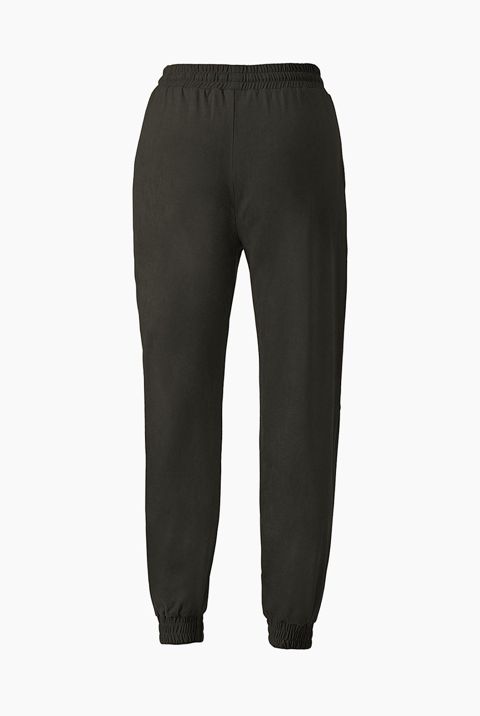 Pantalón Jogger Suede verde con pretina ajustable y bolsillos
